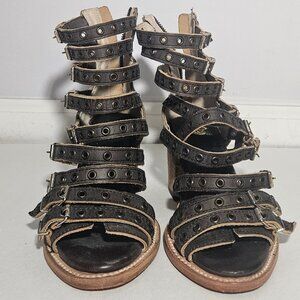 Freebird by Steven Gladiator High Heel Sandals – Size 8 – Brown Leather